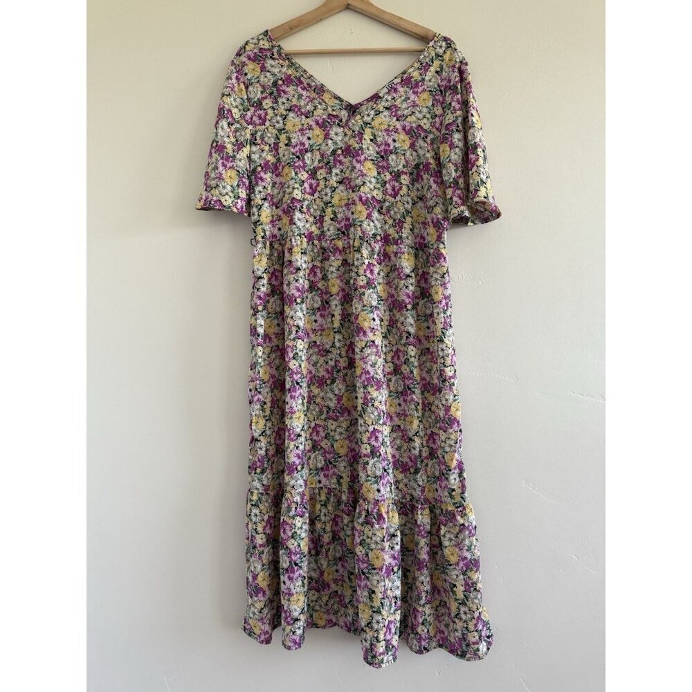 JDY solis 3/4 sleeve flower print women woven midi dress in black 38